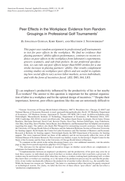 Peer Effects in the Workplace: Evidence from Random