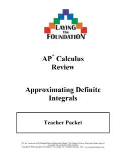 AP Calculus Review Approximating Definite Integrals