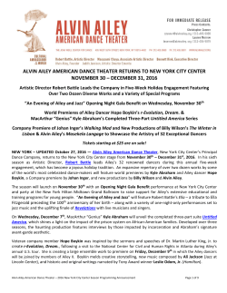 December - Ailey Pressroom - Alvin Ailey American Dance Theater