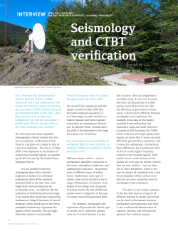 Seismology and CTBT verification