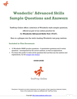 Free Wonderlic WAST Sample Questions and Answers