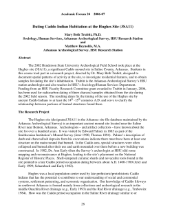 Dating Caddo Indian Habitation at the Hughes Site (3SA11