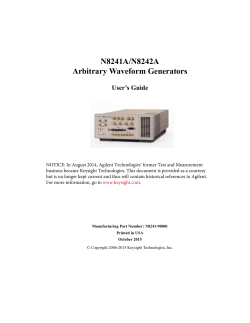 N8241A/N8242A Arbitrary Waveform Generators