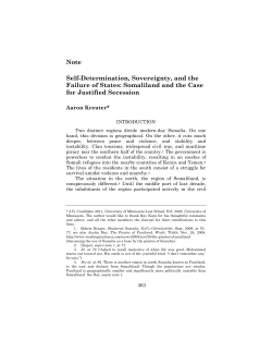 Note Self-Determination, Sovereignty, and the Failure of States