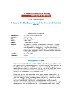 Silas Deane Papers - Connecticut Historical Society