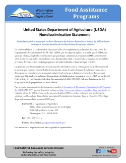 The WSDA Emergency Food Assistance Program
