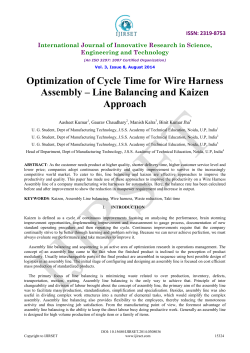 Optimization of Cycle Time for Wire Harness Assembly &ndash; Line