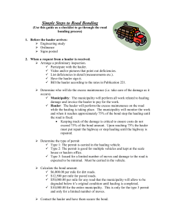 Simple Steps to Road Bonding - Springfield Township, Mercer