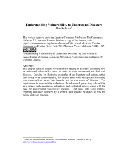 Understanding Vulnerability to Understand Disasters