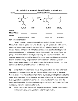Hydrolysis of Acetylsalicylic Acid