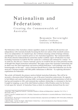 Nationalism and Federation
