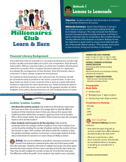 Lemons to Lemonade - Secret Millionaires Club