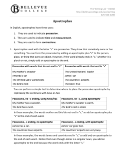 Apostrophes - Bellevue College