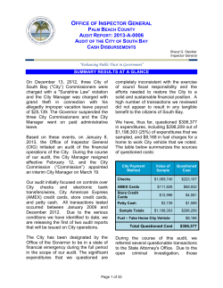 City of South Bay &ndash; Cash Disbursements