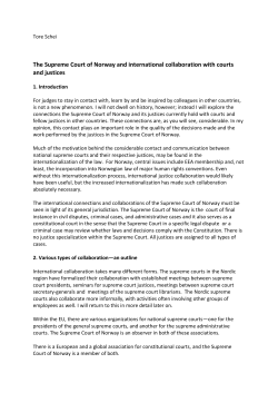The Supreme Court of Norway and international collaboration with