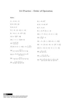 0.3 Practice - Order of Operation