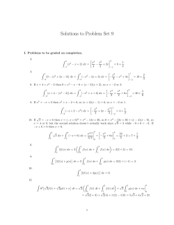 Solutions to Problem Set 9