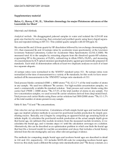 Supplementary material Balco, G., Rovey, CW, II., `Absolute