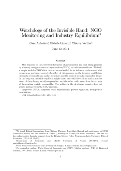 Watchdogs of the Invisible Hand: NGO Monitoring and Industry