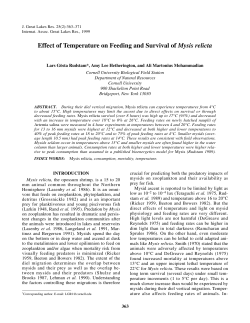 Effect of Temperature on Feeding and Survival of Mysis relicta