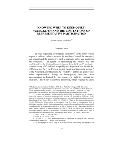 knowing when to keep quiet: weingarten and the