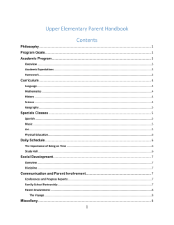 Upper Elementary Handbook - Washington Montessori School
