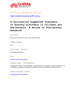 D-Cycloserine Augmented Treatment of Anxiety Disorders in
