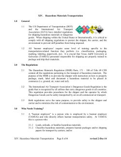 Hazardous Materials Transportation
