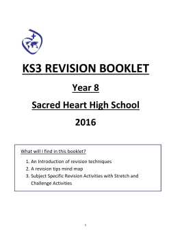 ks3 revision booklet - Sacred Heart High School Hammersmith