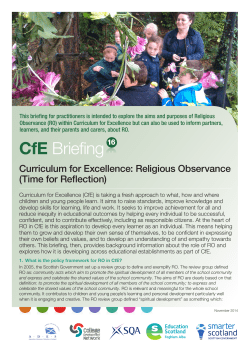 CfE Briefing 16 - Curriculum for Excellence: Religious Observance