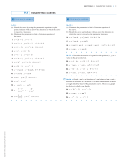9.1 PARAMETRIC CURVES