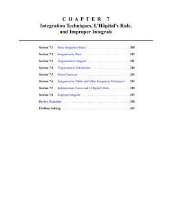 C H A P T E R 7 Integration Techniques, L`Hôpital`s Rule, and