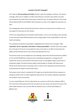 Monthly HCT campaign update