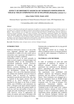 EFFECT OF DIFFERENT SOURCES OF NITROGEN FERTILIZER