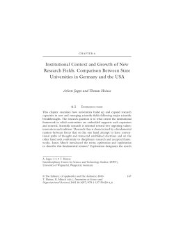 Institutional Context and Growth of New Research Fields