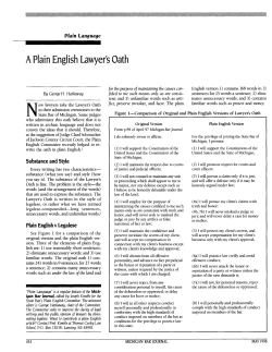 A Plain English Lawyer`s Oath