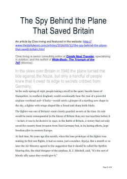 The Spy Behind the Plane That Saved Britain