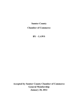 Sumter County Chamber of Commerce BY &ndash; LAWS Accepted by