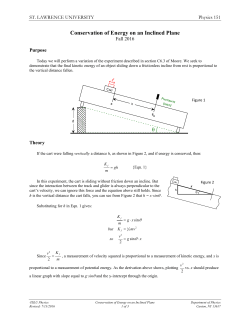 Conservation of Energy on an Inclined Plane