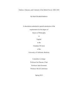 Outlaws, Outcasts, and Criminals of the British Novel, 1800