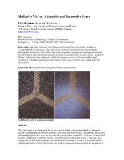 Malleable Matter: Adaptable and Responsive Space