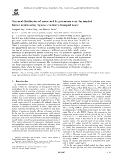 Seasonal distribution of ozone and its precursors over the tropical