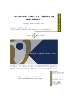 CROSS-NATIONAL ATTITUDES TO PUNISHMENT