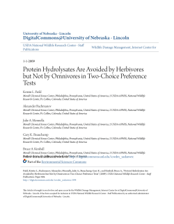 Protein Hydrolysates Are Avoided by Herbivores but Not by