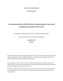 Is Homeownership Still an Effective Means of Building Wealth for