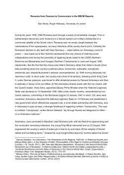 Romania from Fascism to Communism in the BBCM Reports Dan