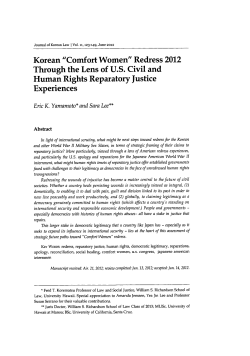 Korean "Comfort Women" Redress 2012 Through