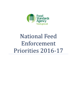 National feed enforcement priorities 2016-17