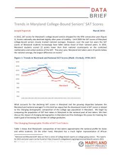Data Brief: Trends in Maryland College