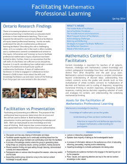 Facilitating Mathematics Professional Learning